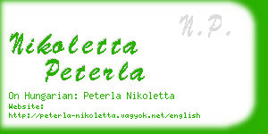 nikoletta peterla business card